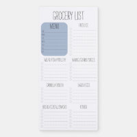 Simple Weekly Meal Planner Grocery Shopping List