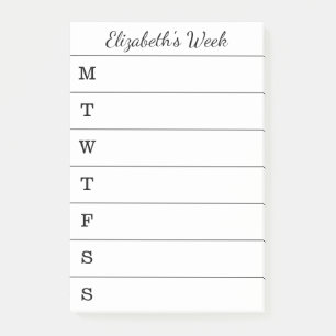 Simple Weekly Planner Script Name To Do List Post-it Notes