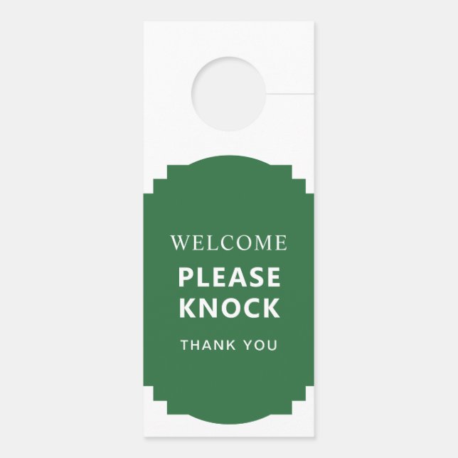 Simple Welcome and Do Not Disturb Reversible Door Hanger (Back)
