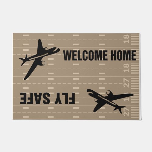 Simple Welcome Doormat Airplane Mat