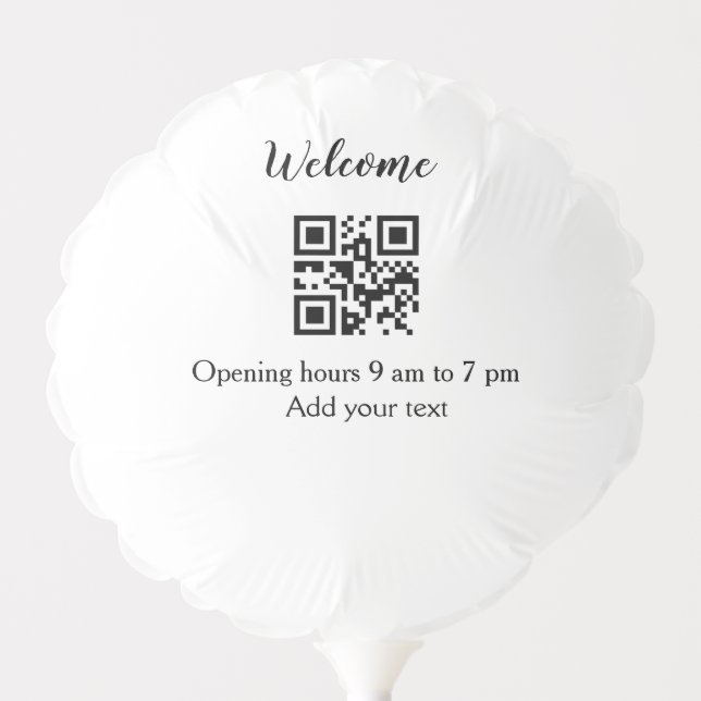Simple welcome opening welcome barcode QR add name Balloon (Front)