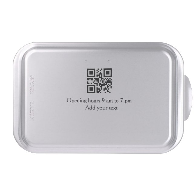 Simple welcome opening welcome barcode QR add name Cake Pan (Front)