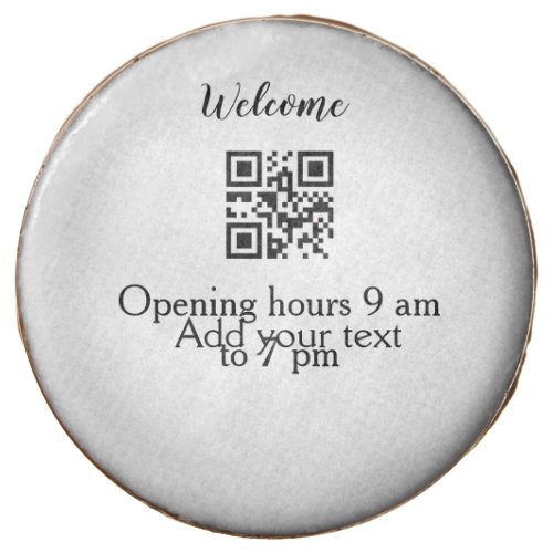 Simple welcome opening welcome barcode QR add name Chocolate Covered Oreo