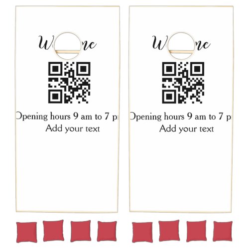 Simple welcome opening welcome barcode QR add name Cornhole Set