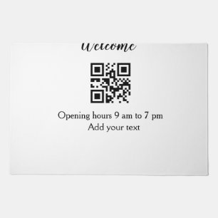 Simple welcome opening welcome barcode QR add name Doormat