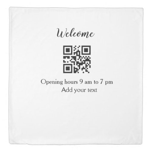 Simple welcome opening welcome barcode QR add name Duvet Cover