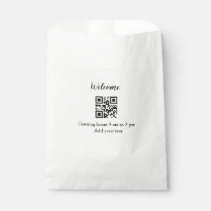 Simple welcome opening welcome barcode QR add name Favor Bag
