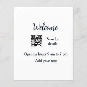 Simple welcome opening welcome barcode QR add name Flyer