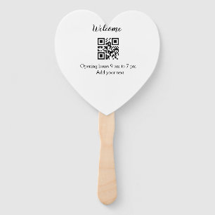Simple welcome opening welcome barcode QR add name Hand Fan