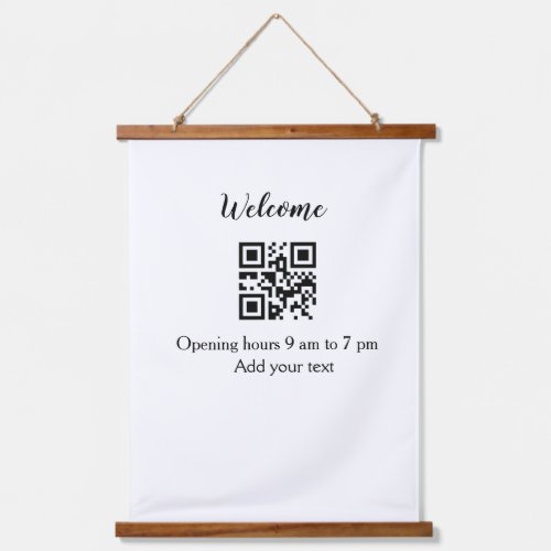 Simple welcome opening welcome barcode QR add name Hanging Tapestry