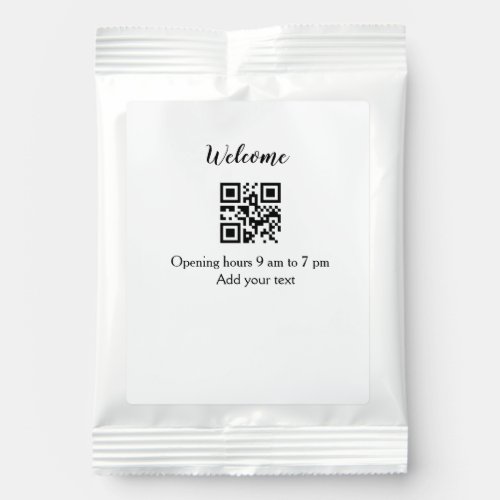 Simple welcome opening welcome barcode QR add name Hot Chocolate Drink Mix