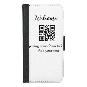 Simple welcome opening welcome barcode QR add name iPhone 8/7 Wallet Case