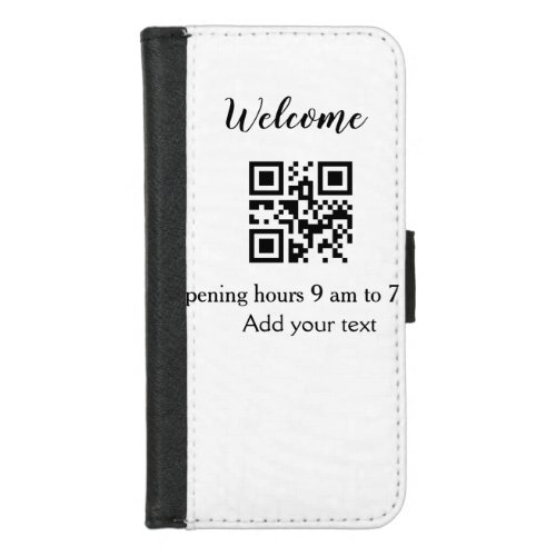 Simple welcome opening welcome barcode QR add name iPhone 87 Wallet Case