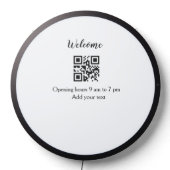 Simple welcome opening welcome barcode QR add name LED Sign (Lights Off)