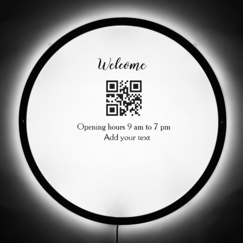 Simple welcome opening welcome barcode QR add name LED Sign