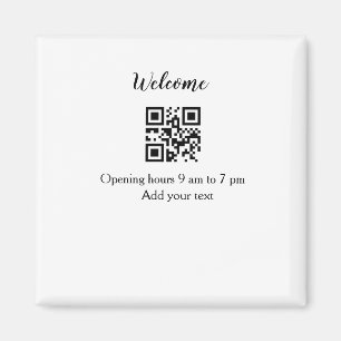 Simple welcome opening welcome barcode QR add name Magnet