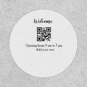 Simple welcome opening welcome barcode QR add name Patch