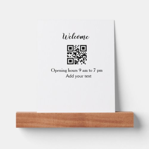 Simple welcome opening welcome barcode QR add name Picture Ledge
