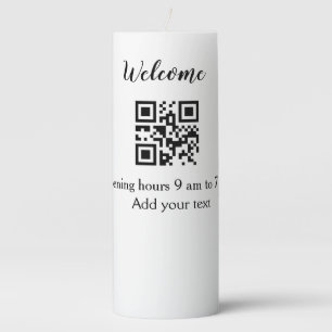 Simple welcome opening welcome barcode QR add name Pillar Candle