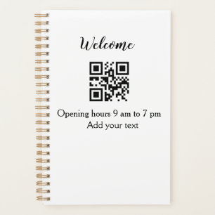 Simple welcome opening welcome barcode QR add name Planner