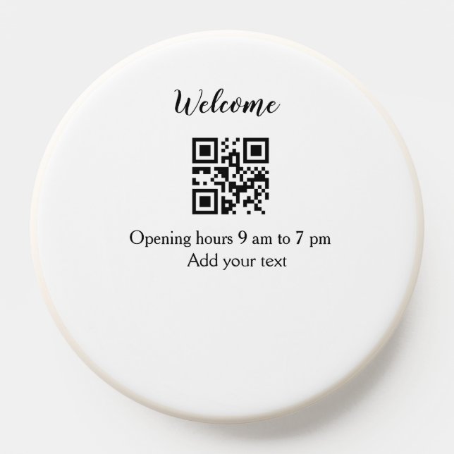 Simple welcome opening welcome barcode QR add name PopSocket (Popsocket)