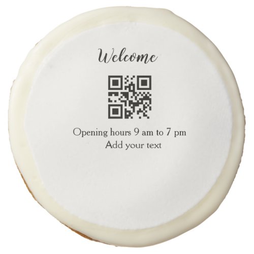Simple welcome opening welcome barcode QR add name Sugar Cookie