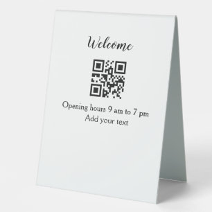 Simple welcome opening welcome barcode QR add name Table Tent