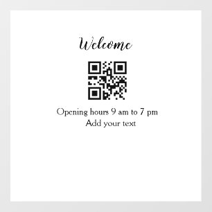 Simple welcome opening welcome barcode QR add name Wall Decal