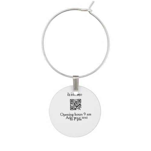 Simple welcome opening welcome barcode QR add name Wine Charm