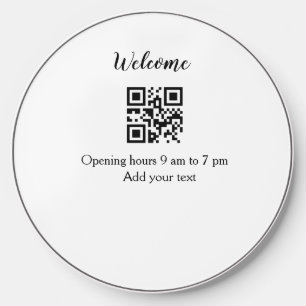 Simple welcome opening welcome barcode QR add name Wireless Charger