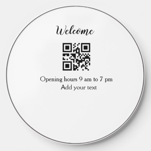 Simple welcome opening welcome barcode QR add name Wireless Charger