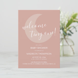 Simple Welcome Tiny One Terracotta Baby Shower Invitation