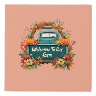 Simple Welcome to Our Farm Decor Faux Canvas Print