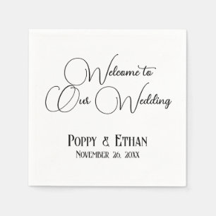 Simple Welcome to Our Wedding Napkins
