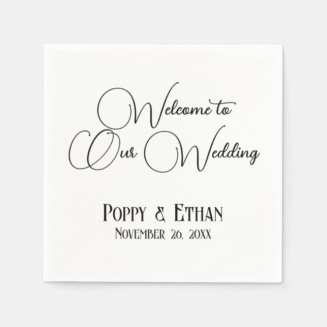 Simple Welcome to Our Wedding Napkins (Front)