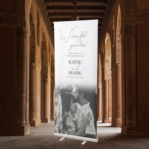 Simple Welcome To Our Wedding Photo Sign Banner