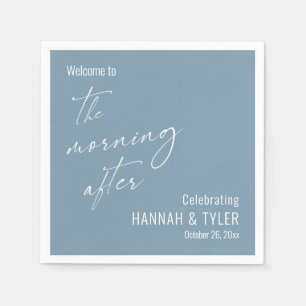 Simple Welcome to The Morning After Dusty Blue Napkins
