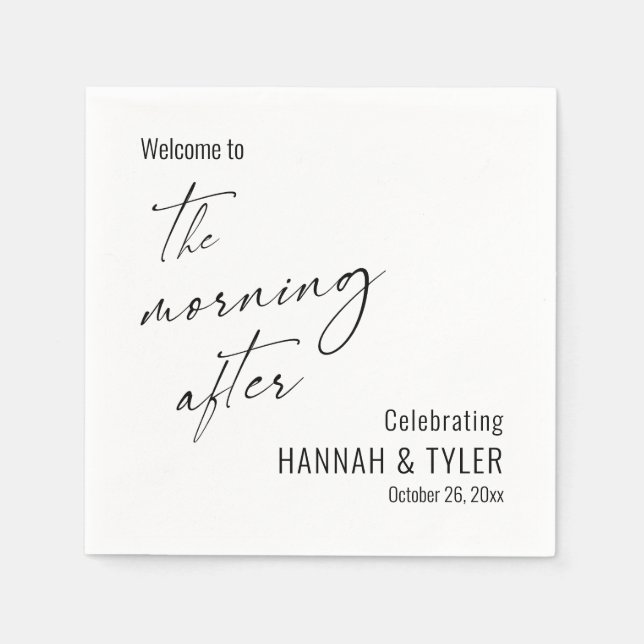 Simple Welcome to The Morning After Napkins (Front)