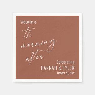 Simple Welcome to The Morning After Terracotta Napkins