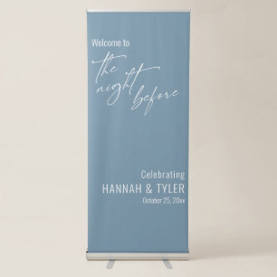 Simple Welcome to The Night Before Dusty Blue Retractable Banner