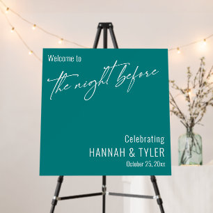 Simple Welcome to The Night Before Teal Foam Board