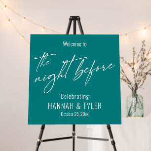 Simple Welcome to The Night Before Teal Foam Board