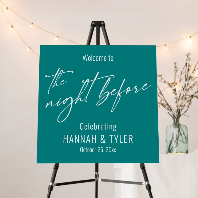 Simple Welcome to The Night Before Teal Foam Board (In Situ (Stand))