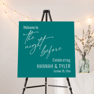 Simple Welcome to The Night Before Teal Foam Board
