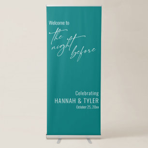 Simple Welcome to The Night Before Teal Retractable Banner