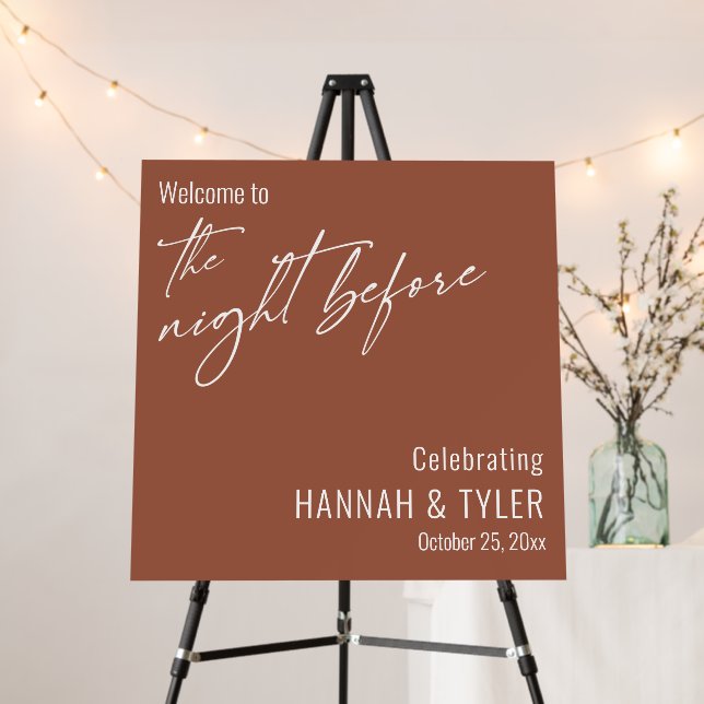 Simple Welcome to The Night Before Terracotta Foam Board (In Situ (Stand))