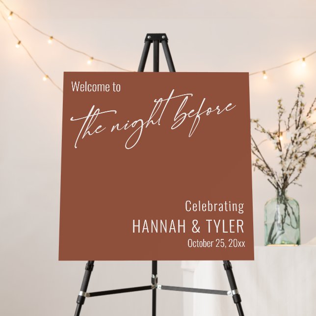 Simple Welcome to The Night Before Terracotta Foam Board (In Situ (Stand))