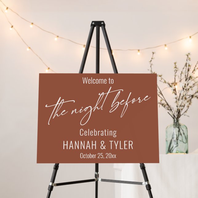 Simple Welcome to The Night Before Terracotta Foam Board (In Situ (Stand))