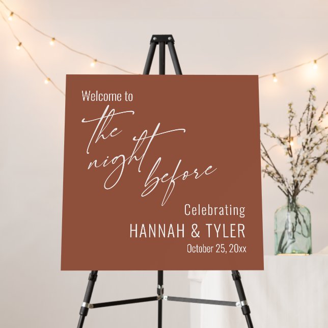 Simple Welcome to The Night Before Terracotta Foam Board (In Situ (Stand))