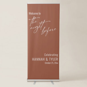 Simple Welcome to The Night Before Terracotta Retractable Banner
